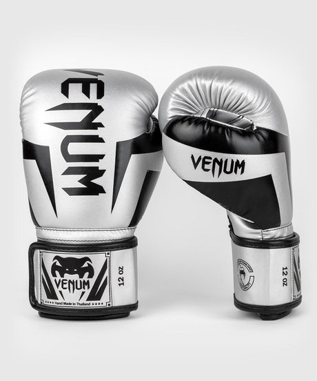 Venum Elite Boxing Gloves – Silver/Black