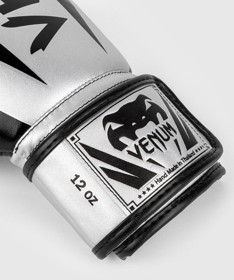 Venum Elite Boxing Gloves – Silver/Black