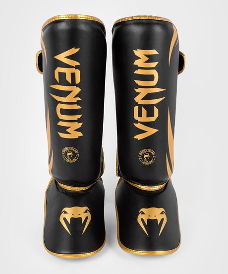 Caneleiras de kickboxing Venum Challenger – Preto/Ouro
