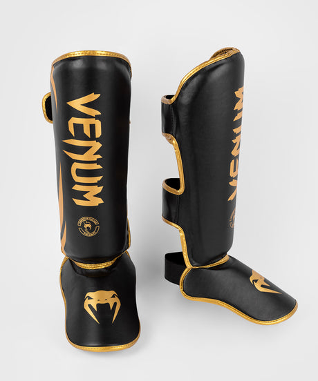 Caneleiras de kickboxing Venum Challenger – Preto/Ouro