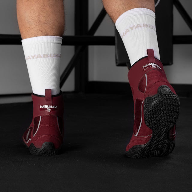Botas de boxe Hayabusa Pro – Bordô/Cinzento