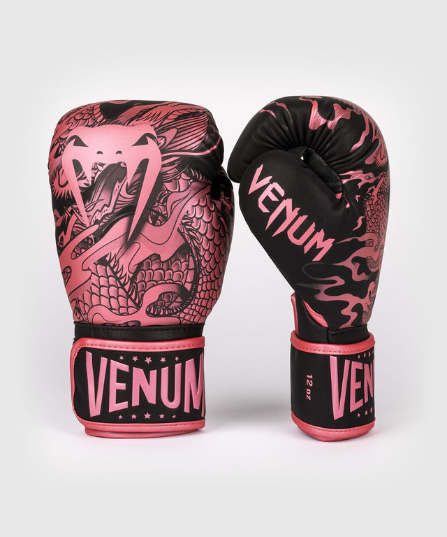 Venum Boxhandschuhe Impact Dragon's Flight – Schwarz/Metallic Rosa