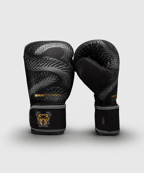 Guantes de boxeo Venum Matupa – Negro/Gris/Oro - vista lateral