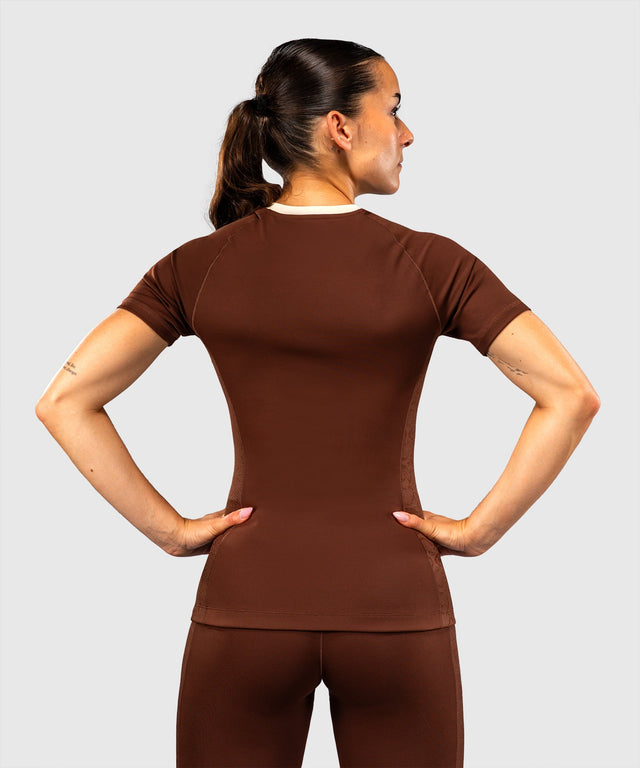 Venum Rashguard Viper Kurzarm Damen – Braun