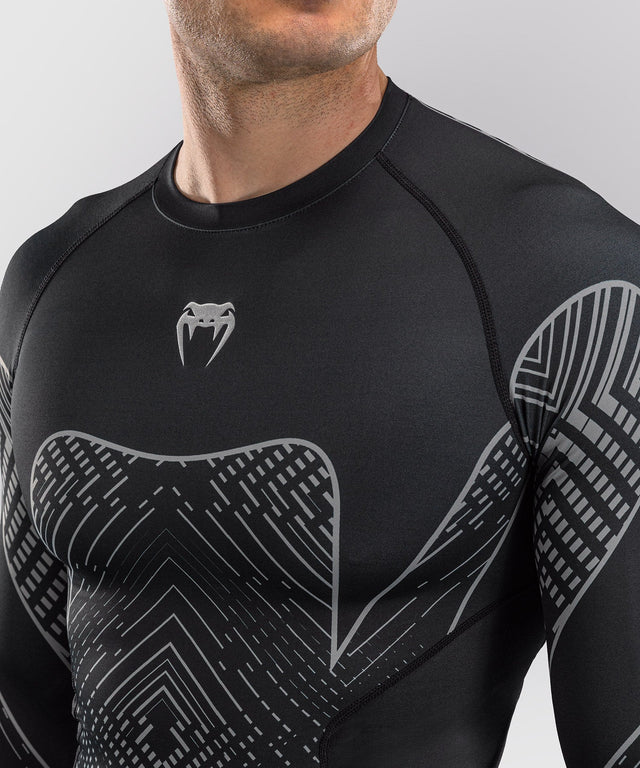 Venum Rashguard Midnight Fury Long Sleeves – Black/Grey/Silver