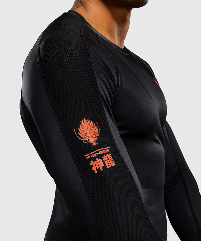 Venum Rashguard Thunder Dragon Långärmad – Svart/Grå/Koppar