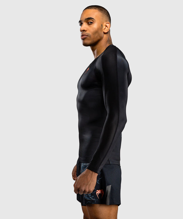Venum Rashguard Thunder Dragon Långärmad – Svart/Grå/Koppar