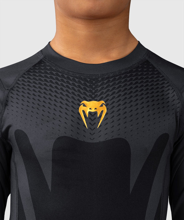 Rashguard Venum Attack Corte Maniche Bambini – Nero/Oro