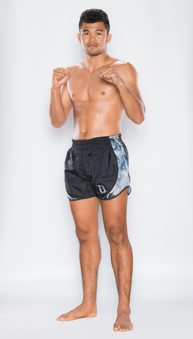 Booster Muay-Thai-Shorts Retro Hybrid – Grau