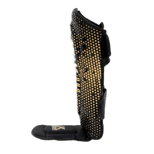Espinilleras King Pro Boxing Hexagon – Negro/Oro