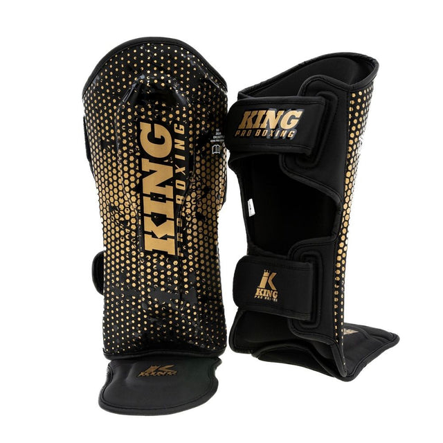Espinilleras King Pro Boxing Hexagon – Negro/Oro