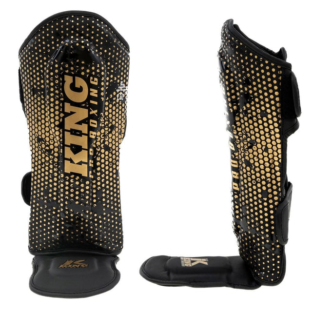 Espinilleras King Pro Boxing Hexagon – Negro/Oro
