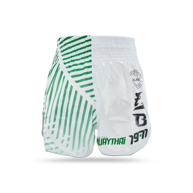 Pantaloni scurți Muay Thai Fairtex FXB Racer – Alb/Verde
