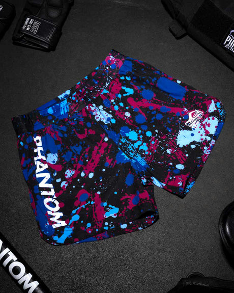 Spodenki MMA Phantom Athletics Fusion Splatter – Niebieskie
