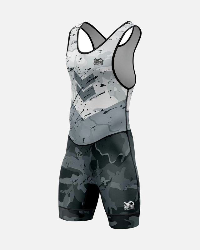Phantom Athletics Worstelsinglet Delta - Hvid/Grå/Sort