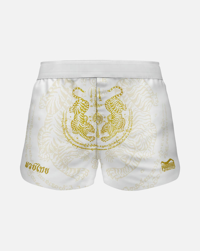 Calções de Muay Thai Phantom Athletics Fusion – Branco/Ouro