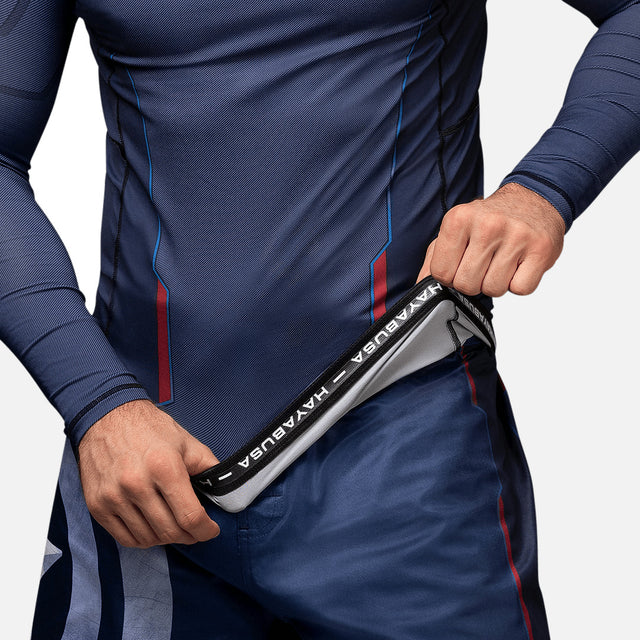 Marvel Rashguard Captain America Langarm – Blau