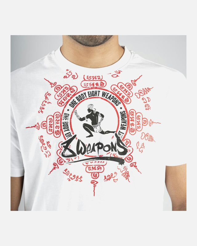 8 WEAPONS Tricou Eight Ways Yant – Alb