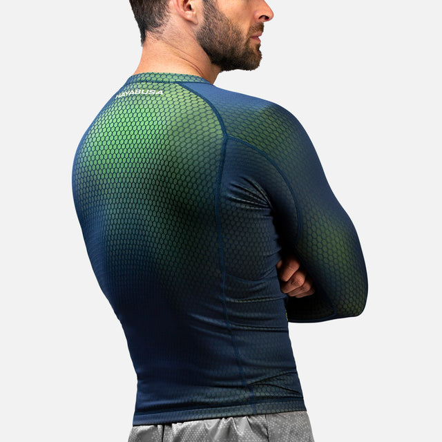 Hayabusa Rashguard Fusion Lange ærmer - Blå/Grøn