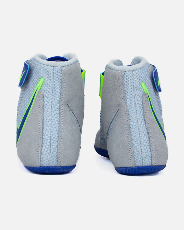 Chaussures de lutte Nike Speedsweep VIII – Gris/Bleu/Néon
