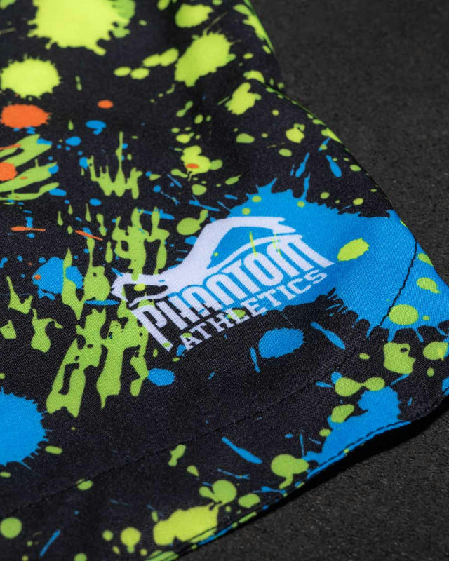 Spodenki MMA Phantom Athletics Fusion Splatter – Czarne/Neon