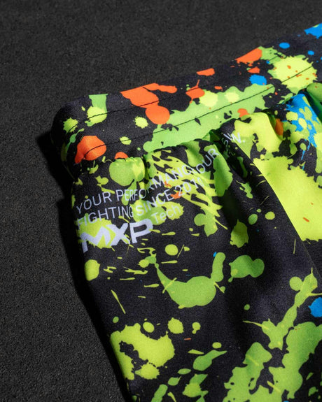 MMA trenky Phantom Athletics Fusion Splatter – Černé/Neon