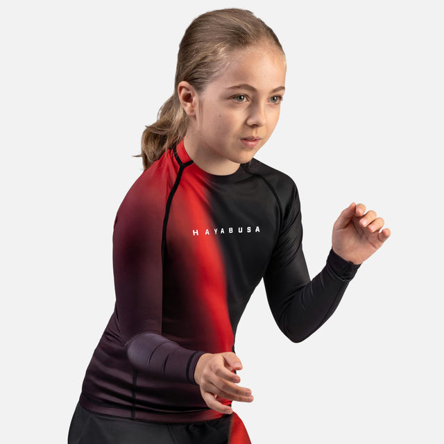 Rashguard Hayabusa Apex Nova Maniche Lunghe Bambini - Rosso