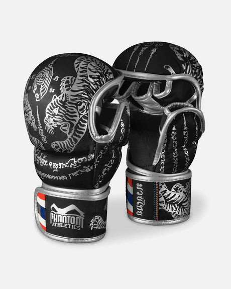 Phantom Athletics MMA rukavice sparingové Muay Thai – Černé/Stříbrné