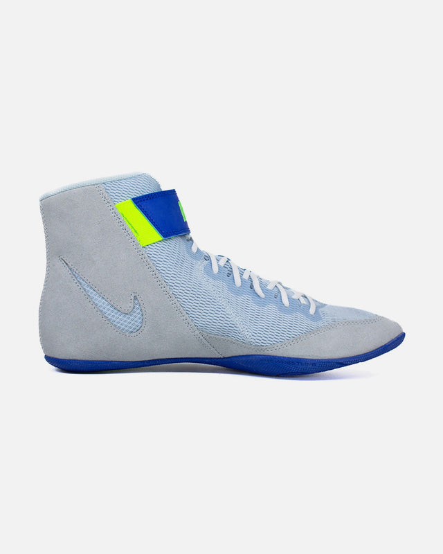 Chaussures de lutte Nike Speedsweep VIII – Gris/Bleu/Néon
