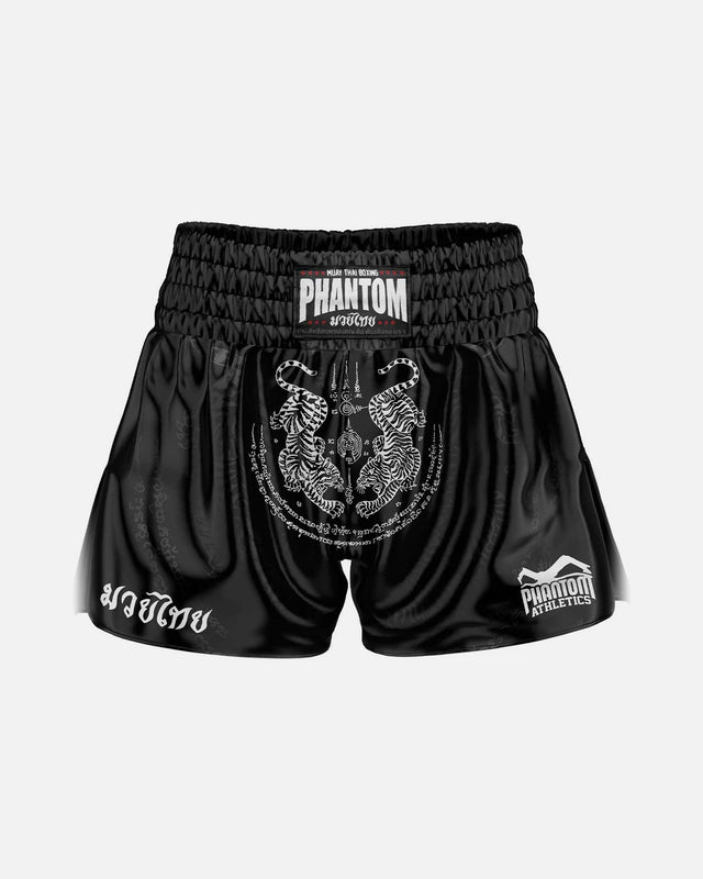 Pantaloni scurți Muay Thai Phantom Athletics Sak Yant – Negru