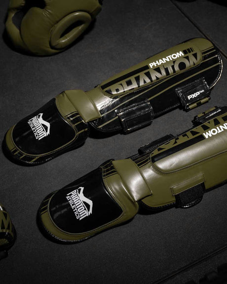 Phantom Athletics APEX Hybrid Skinnebensbeskyttere – Militærgrøn