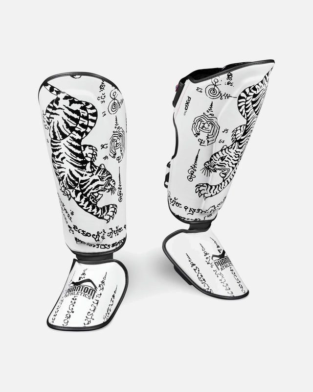 Espinilleras Phantom Athletics Muay Thai – Blanco