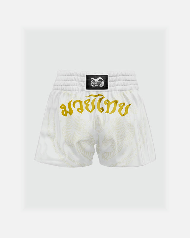 Shorts de Muay Thai Phantom Athletics Sak Yant – Blanc/Or