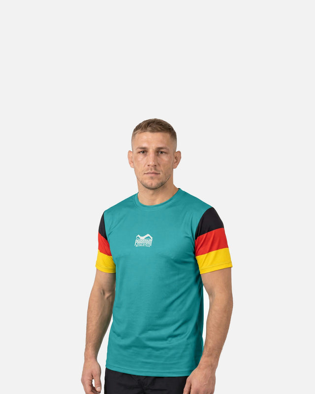Phantom Athletics Træningsshirt EVO+ Germany – Turkis/Sort/Rød/Guld