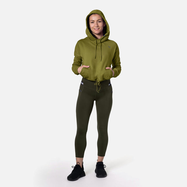 Hayabusa Leggings High Rise 3/4 Dam - Olivgrön