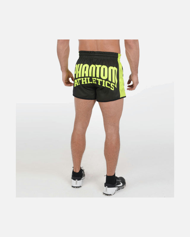 Shorts de Muay Thai Phantom Athletics Revolution – Noir/Néon