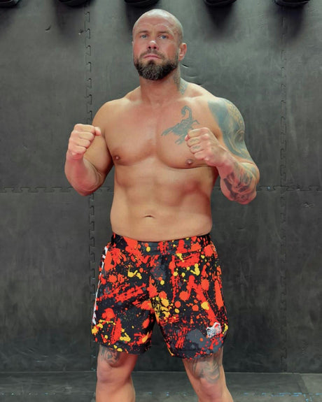 MMA trenky Phantom Athletics Fusion Splatter – Červené