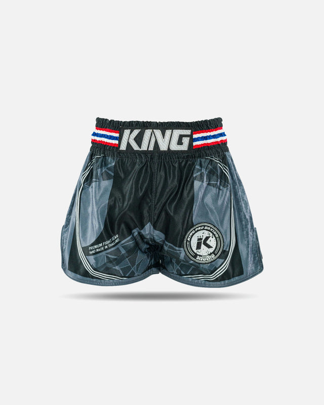 King Pro Boxing Muay-Thai-Shorts Flag – Schwarz