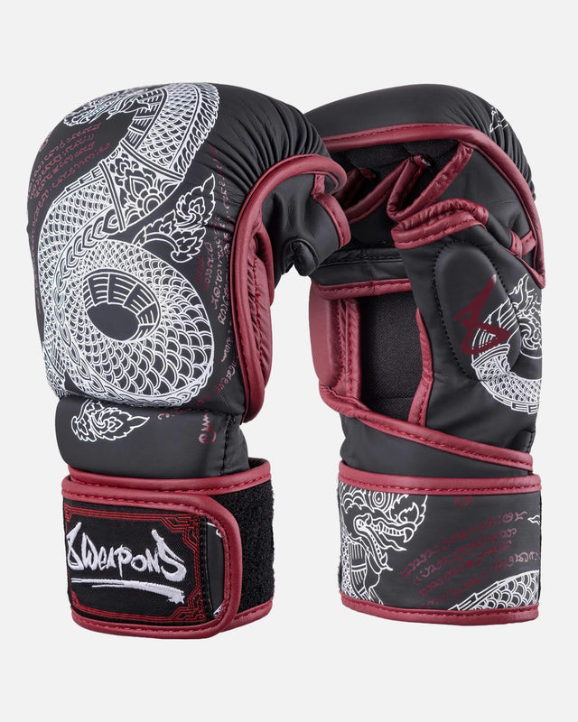 8 WEAPONS MMA-handsker Sak Yant Naga – Sort/Marineblå