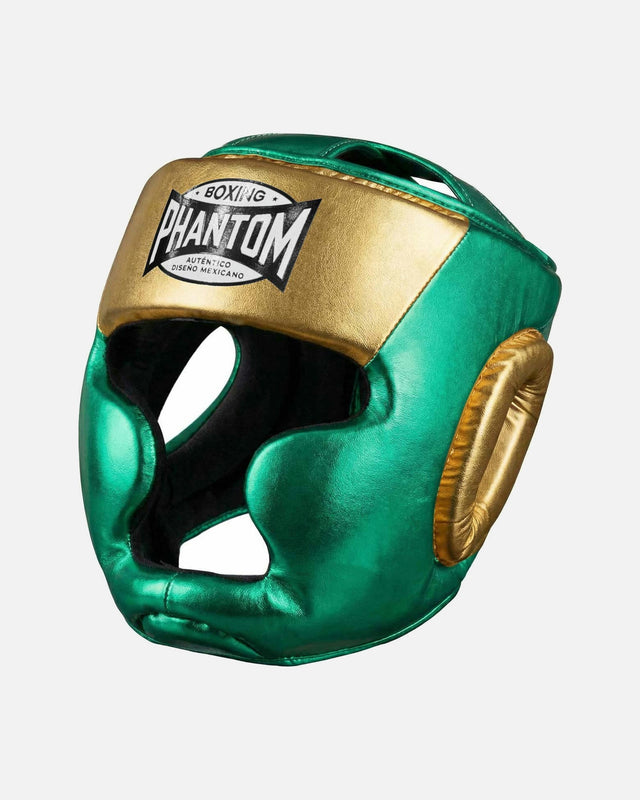 Cască de box Phantom Athletics Mexico Full Face – Verde/Aur