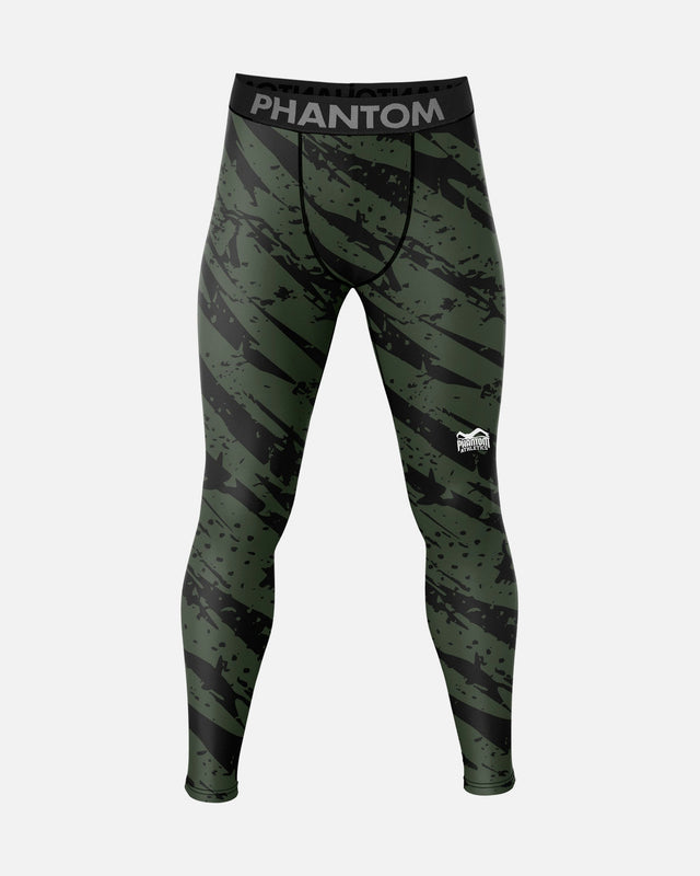Pantaloncini a compressione Phantom Athletics Camo Tiger – Verde militare