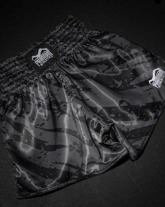 Shorts de Muay Thai Phantom Athletics Tiger Camo – Gris