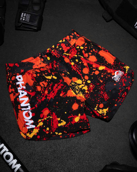 MMA trenky Phantom Athletics Fusion Splatter – Červené