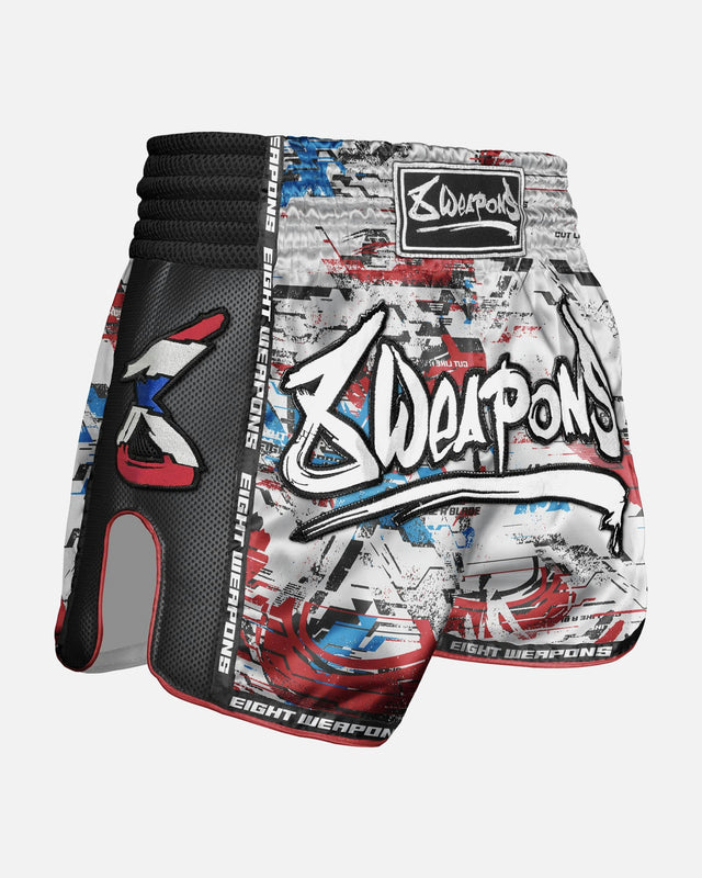 Spodenki Muay Thai 8 WEAPONS Cut Like A Blade 2.0 – Białe