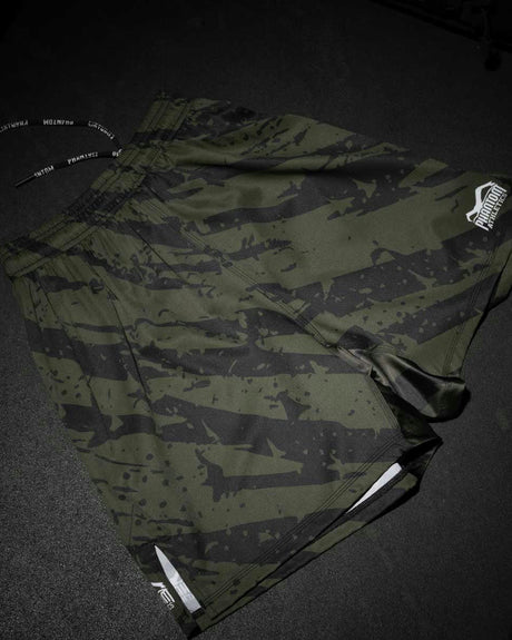 Phantom Athletics MMA Shorts EVO Tiger Camo – Army Green