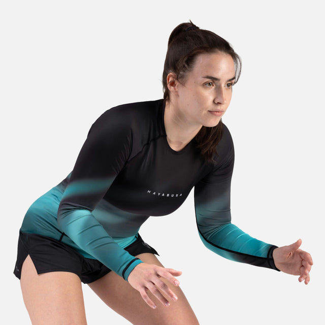 Rashguard Hayabusa Apex Nova Maniche Lunghe Donna – Turchese